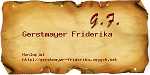 Gerstmayer Friderika névjegykártya